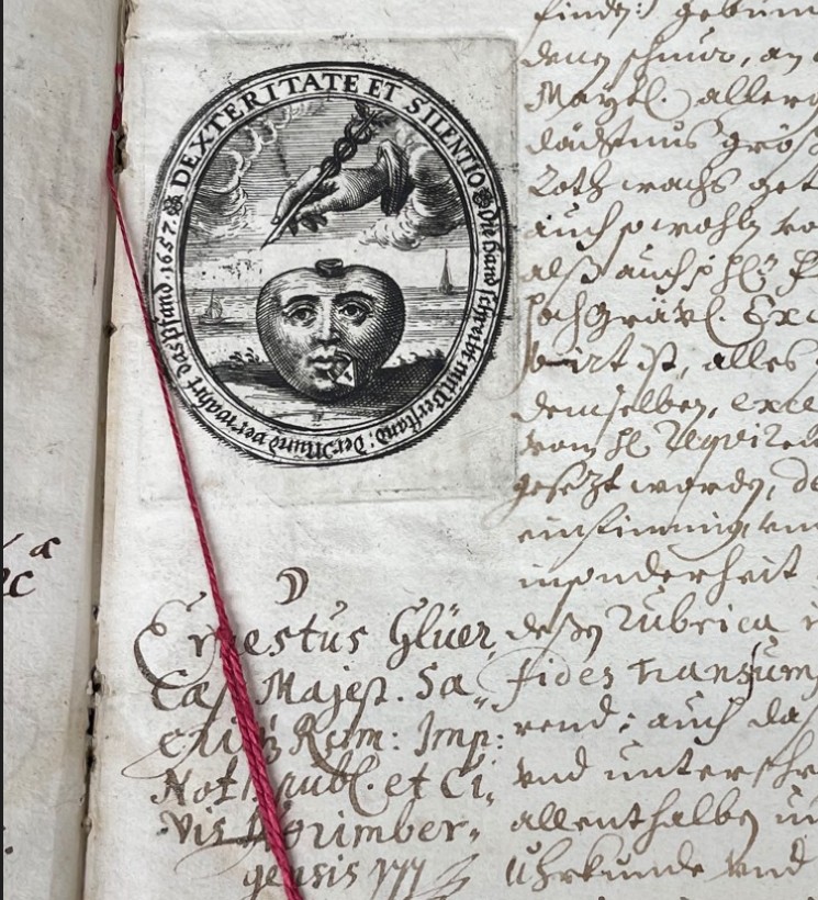 Notariatssignet Ernestus Glüer 1676
